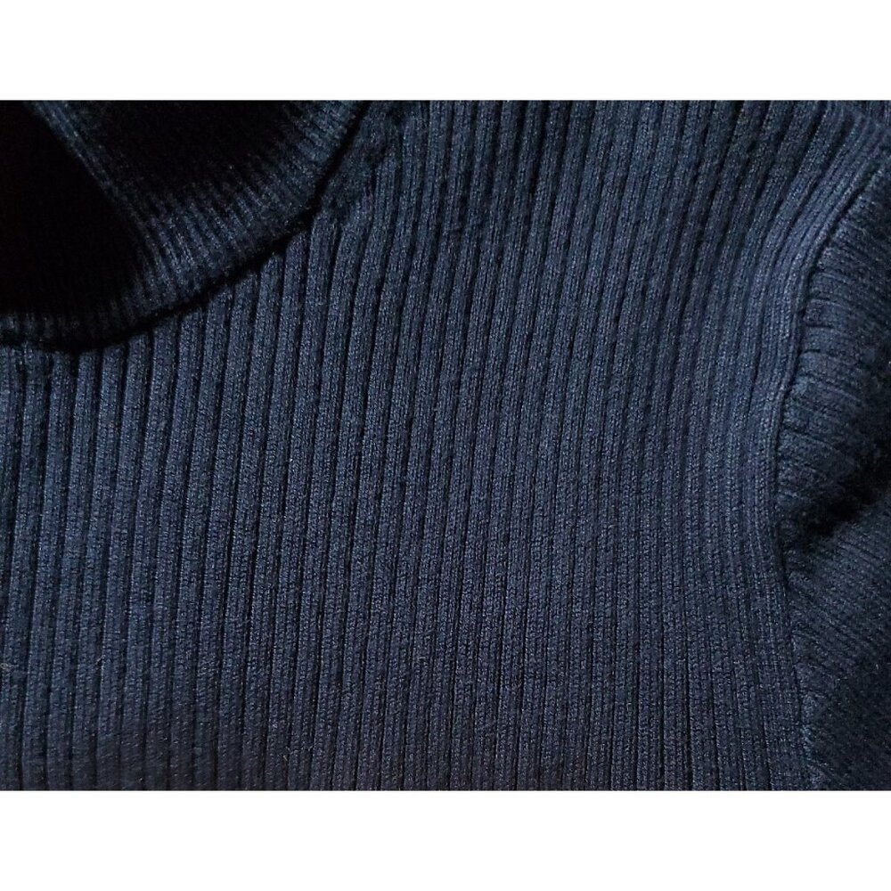 NWT J.Crew Long Sleeve Ribbed Knit Midi in Navy Blue Stretch Dress S - Picture 8 of 9